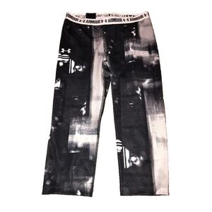 Under Armour Youth Fitted Heat Gear Capri Size Large, Gray/Black Compression New